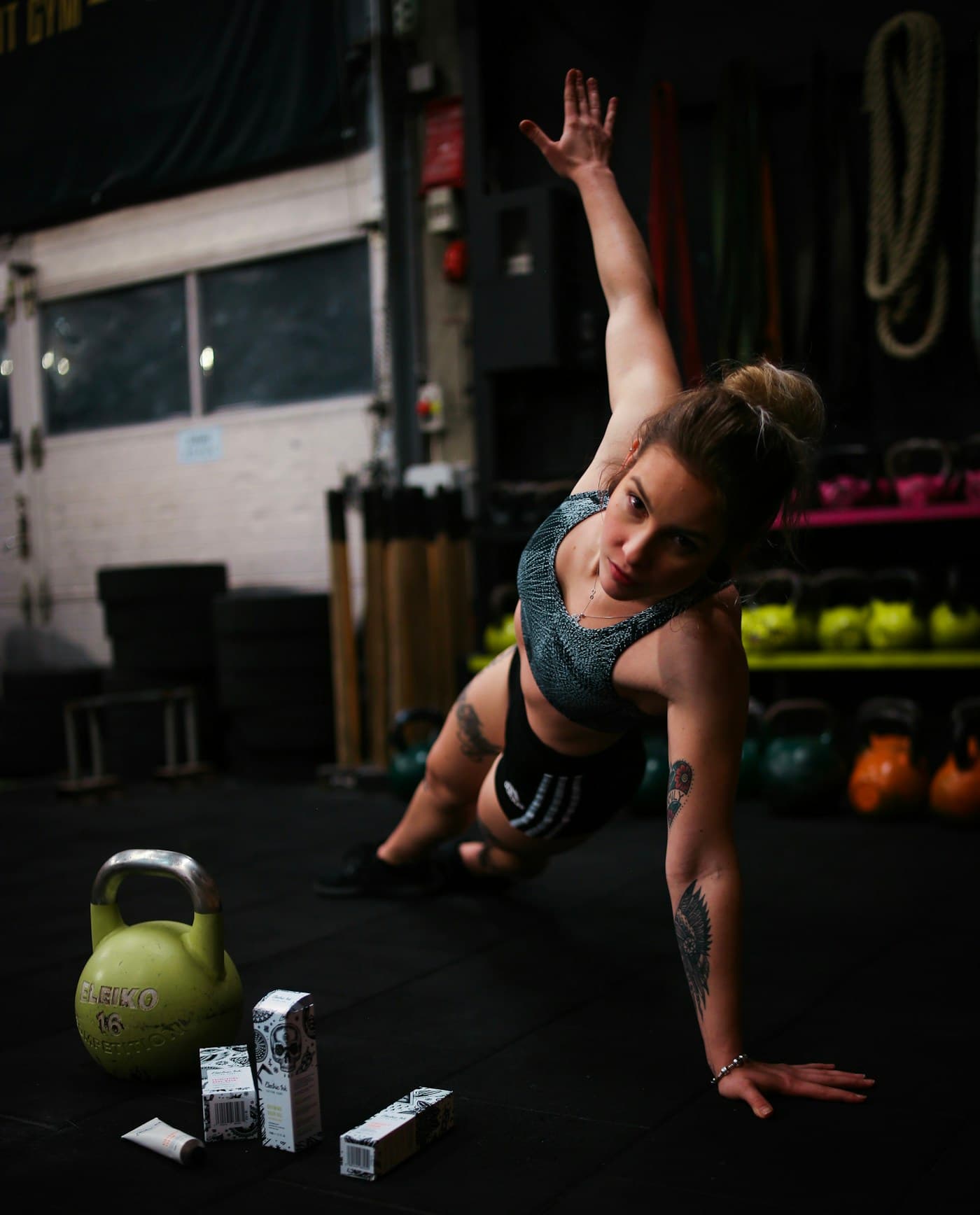 Athlete training alone with focused intensity